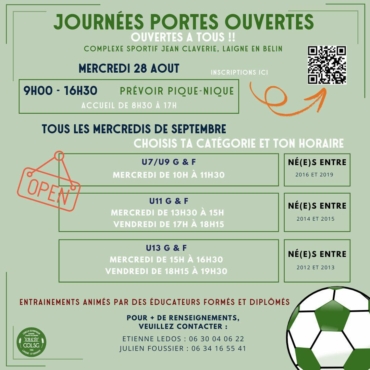 Journées portes ouvertes à l’école de foot